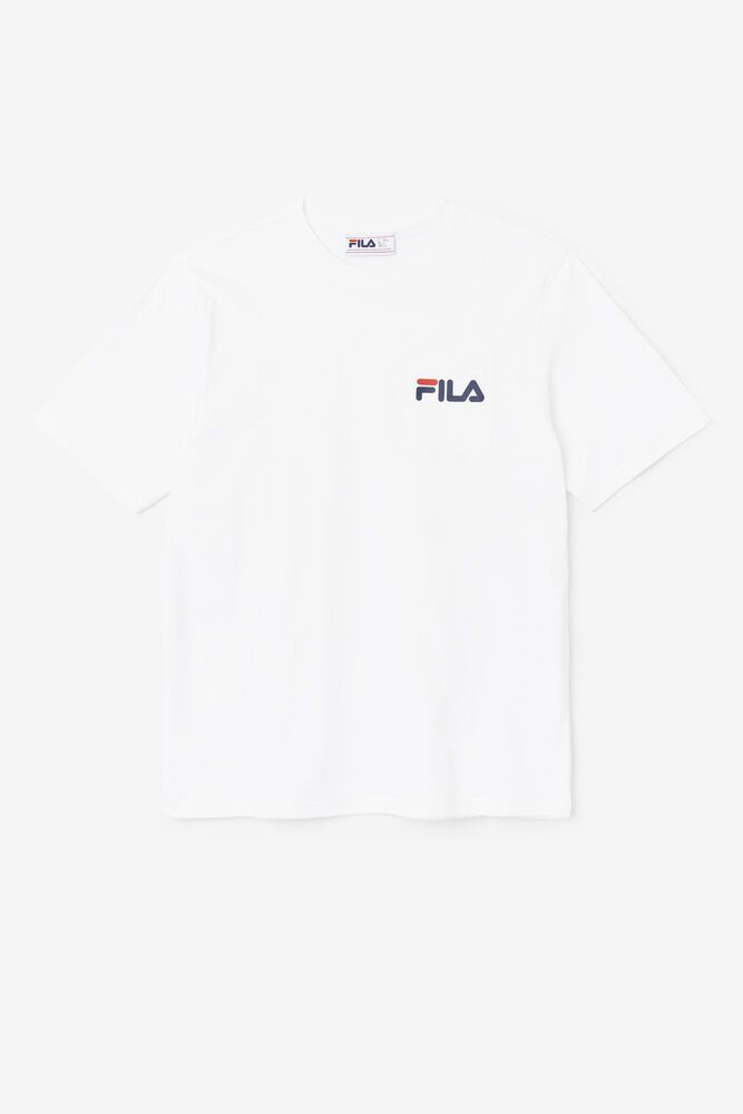 Fila Curtis Pocket White T-Shirt Mens - NZ 72935-SPJN